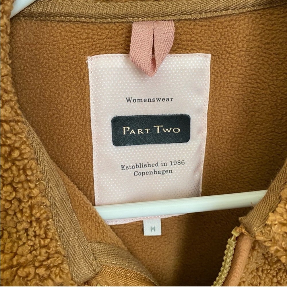 Part Two Copenhagen brown Sherpa Zip-Up Jacket - Picture 4 of 6
